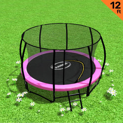 12ft Outdoor Trampoline Pink Backyard Fun Fitness Jumping Play