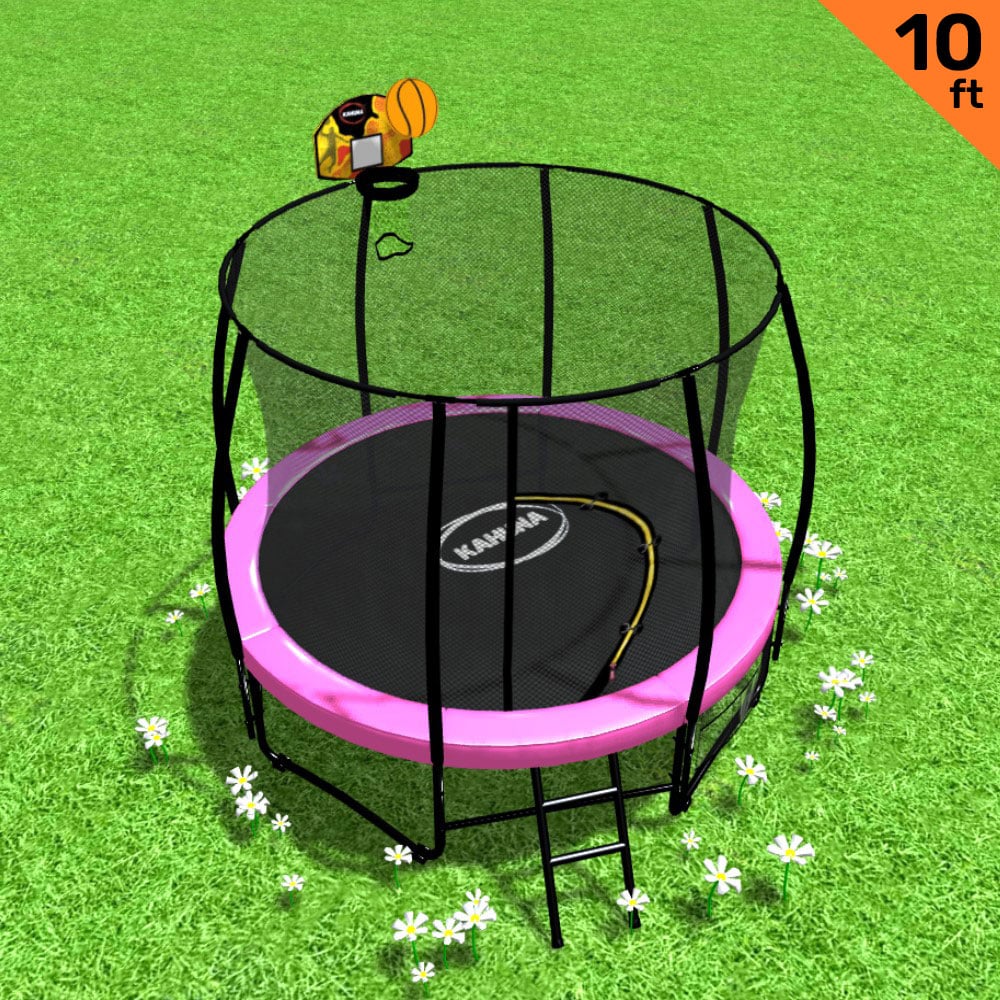 10ft Trampoline Pink Basketball Set 1x10cm