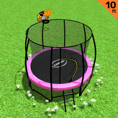 10ft Trampoline Pink Basketball Set 1x10cm