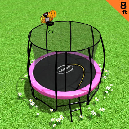Trampoline 8ft Pink Basketball Set 1x8cm