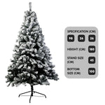 Snow-Tipped Snowflocked Artificial Christmas Tree 1.8m - 850 Tips