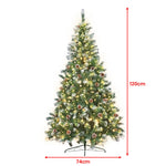 1.2m Pre Lit LED Christmas Tree with Pine Cones