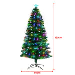 1.2m Enchanted Pre Lit Fibre Optic Christmas Tree Stars