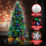 1.2m Enchanted Pre Lit Fibre Optic Christmas Tree Stars