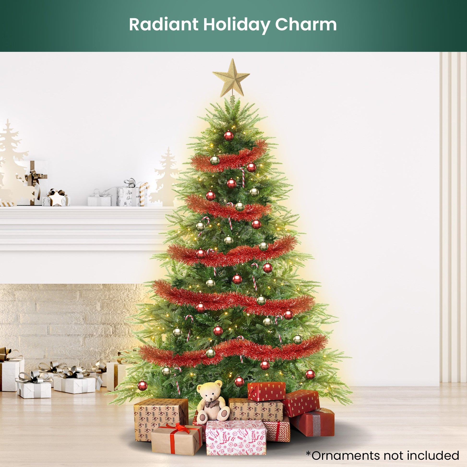 1.2m Everglow Fir Christmas Tree with 150 LED Lights