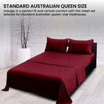 4pc 1000TC Cotton Rich King Bed Sheet Gift Pack CVC Microfibre Burgundy