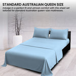 4pc King Bed Sheet Set 1000TC Cotton Rich Blue CVC Microfibre Blend