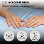 4pc King Bed Sheet Set 1000TC Cotton Rich Blue CVC Microfibre Blend