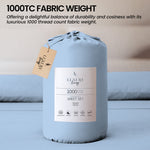 4pc King Bed Sheet Set 1000TC Cotton Rich Blue CVC Microfibre Blend