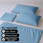 4pc King Bed Sheet Set 1000TC Cotton Rich Blue CVC Microfibre Blend