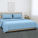 4pc King Bed Sheet Set 1000TC Cotton Rich Blue CVC Microfibre Blend