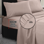 4pc King Bed Sheet Set 1000 Thread Count Cotton-Rich CVC Microfibre Linen