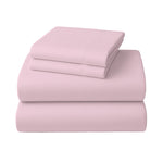 4-Piece King Bed Sheet Set Cotton Rich 1000TC Pink Microfibre CVC