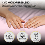 4-Piece King Bed Sheet Set Cotton Rich 1000TC Pink Microfibre CVC