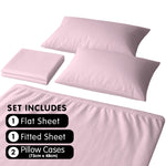4-Piece King Bed Sheet Set Cotton Rich 1000TC Pink Microfibre CVC