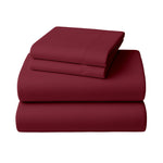 Hill Luxury 4pc Queen Bed Sheet Set 1000 Thread Count Cotton-Rich Burgundy