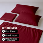 Hill Luxury 4pc Queen Bed Sheet Set 1000 Thread Count Cotton-Rich Burgundy