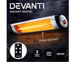 Devanti Electric Radiant Strip Heater Indoor Outdoor Patio Remote Control 1500W