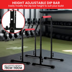 Height-Adjustable Dip Bars Pair 200kg Load Capacity Independent Type