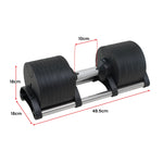 Eon 2x 36kg Adjustable Dial Dumbbells Home Gym Weight Set