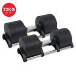 Eon 2x 36kg Adjustable Dial Dumbbells Home Gym Weight Set