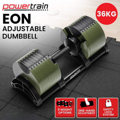 36KG Adjustable Dumbbell Set Green | HomeAndLiving - 3