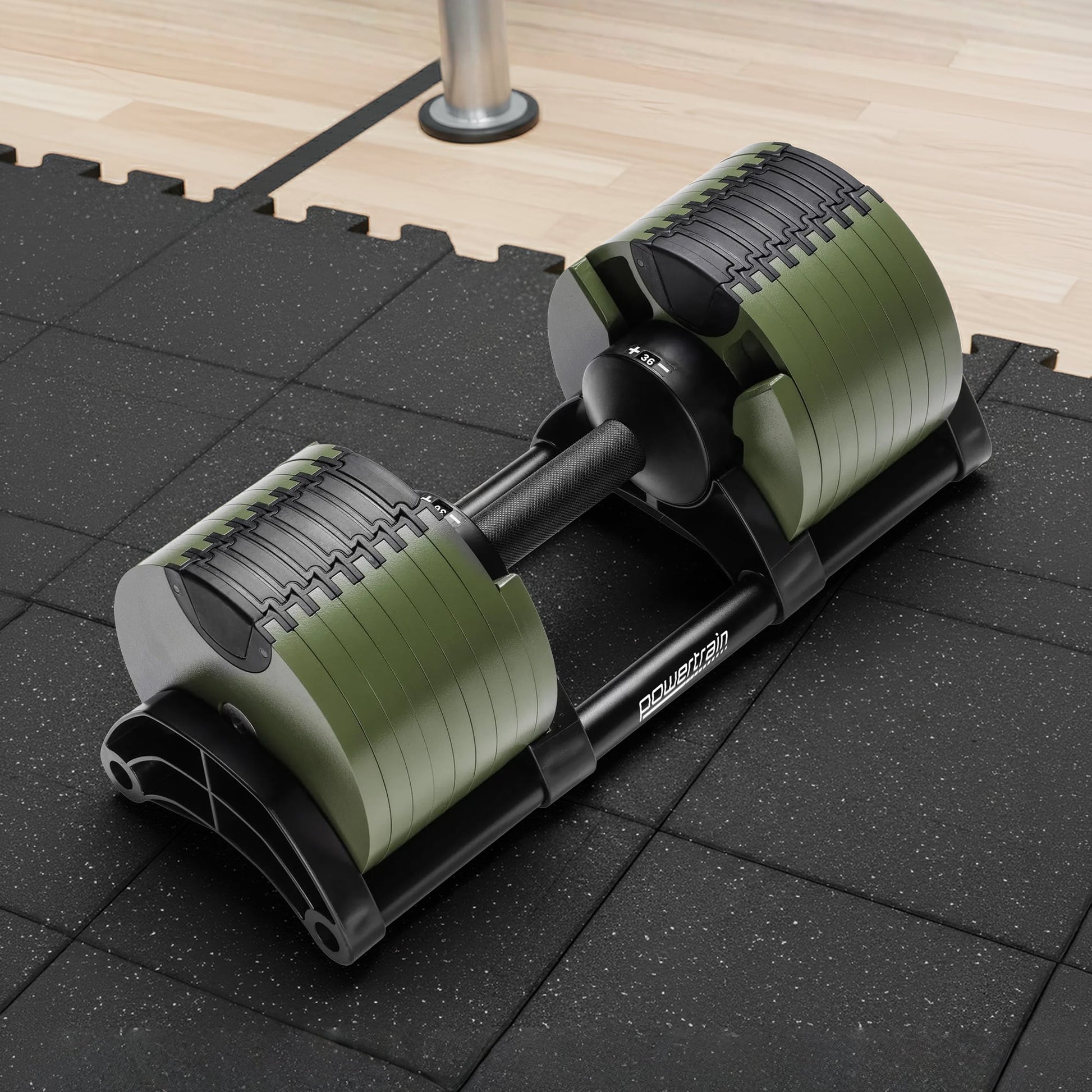 36KG Adjustable Dumbbell Set Green | HomeAndLiving