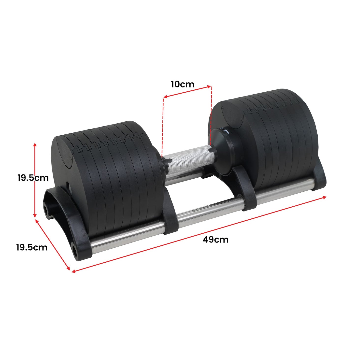 Adjustable Dumbbells 90kg 19.5x19.5x49cm