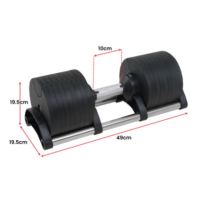 Adjustable Dumbbells 90kg 19.5x19.5x49cm