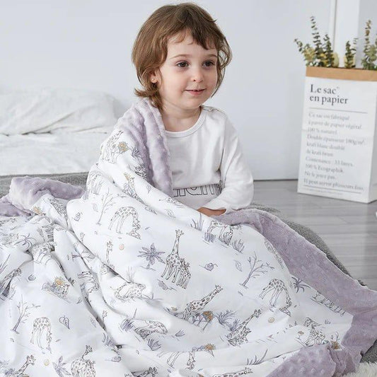 Thick Padded Minky Cotton Kids Blanket - 2.5 tog - Schooltime