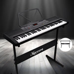 61-Key Electronic Piano Keyboard 75cm Stand Included Black