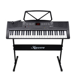 61-Key Electronic Piano Keyboard 75cm Stand Included Black