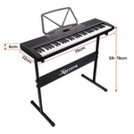 61-Key Electronic Piano Keyboard 75cm Stand Included Black