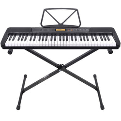 61-Key Electronic Keyboard with LCD Display and Touch Response in Black CHJ-291