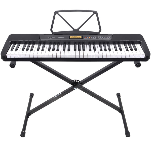  61-Key Electronic Keyboard with LCD Display and Touch Response