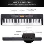 61-Key Electronic Keyboard with LCD Display and Touch Response