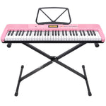 61-Key Electronic Keyboard with LCD Display and Touch Response