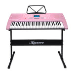 61-Keys Electronic Keyboard Piano with Stand Black/Pink/Silver