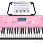 61-Keys Electronic Keyboard Piano with Stand Black/Pink/Silver