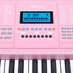 61-Keys Electronic Keyboard Piano with Stand Black/Pink/Silver