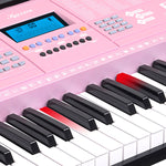 61-Keys Electronic Keyboard Piano with Stand Black/Pink/Silver