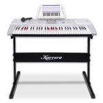 61-Keys Electronic Keyboard Piano with Stand Black/Pink/Silver