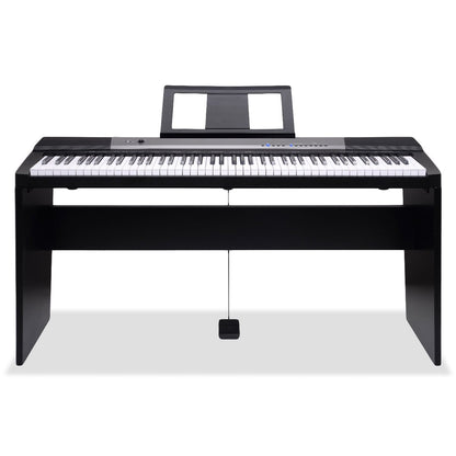 88 Keys Electronic Keyboard Piano with Stand Black