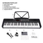 61-Key Electronic Piano Keyboard with LED and Folding Stand