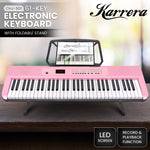 61-Key Electronic Piano Keyboard with LED and Folding Stand