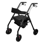 Foldable Steel Mobility Rollator Walker Black 136kg Maximum Capacity