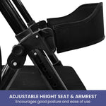 Foldable Steel Mobility Rollator Walker Black 136kg Maximum Capacity
