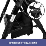 Foldable Steel Mobility Rollator Walker Black 136kg Maximum Capacity