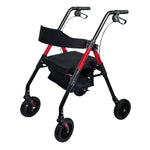 Red Foldable Steel Rollator Walker Mobility Aid 136kg Max Load