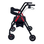 Red Foldable Steel Rollator Walker Mobility Aid 136kg Max Load